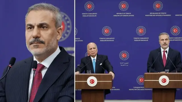 Dışişleri Bakanı Fidan, Irak Dışişleri Bakanı Hüseyin ile ortak basın toplantısında konuştu.