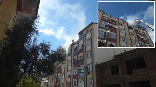 Bursa'da 5 katlı apartmanda yangın