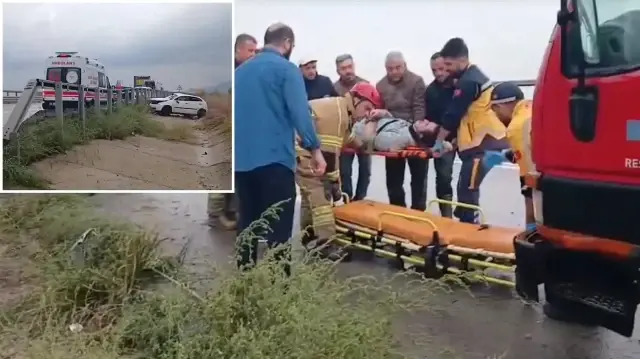 Otomobil su kanalına düştü: 4 kişi yaralandı