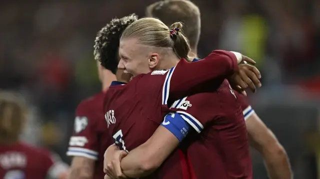 Erling Haaland'ın gol sonrası yaşadığı sevinç.