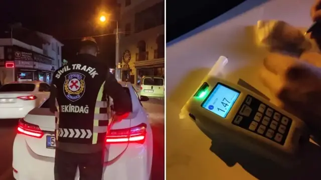 Araç sürücüsünün, ekipleri fark etmediği ve sivil trafik polislerini vale zannettiği öğrenildi.
