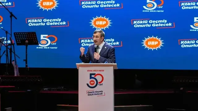 Cumhurbaşkanı Yardımcısı Yılmaz, UBP'nin 50. yılını kutladı, kuruluşundan bugüne bu partiye emeği geçen herkese teşekkür etti.