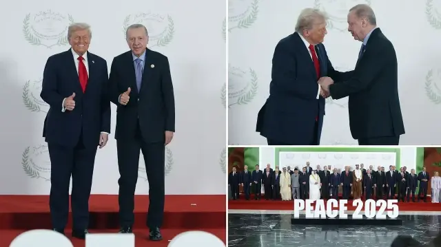 Cumhurbaşkanı Erdoğan ve Trump, zirvede birlikte fotoğraf verdi.