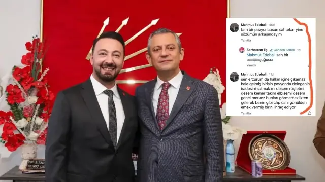 'Pavyonda delegelere dolar dağıtıp Özel'e oy verdirdiği' iddia edilen CHP Erzurum İl Başkanı Serhat Can Eş.