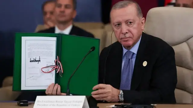 الرئيس أردوغان يشارك في مراسم توقيع "اتفاق شرم الشيخ"