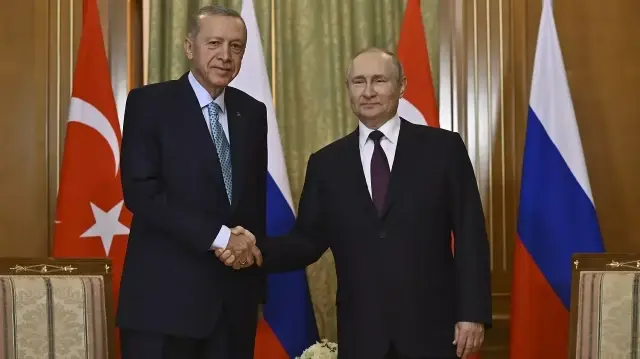 Cumhurbaşkanı Recep Tayyip Erdoğan ile Rusya Devlet Başkanı Vladimir Putin.