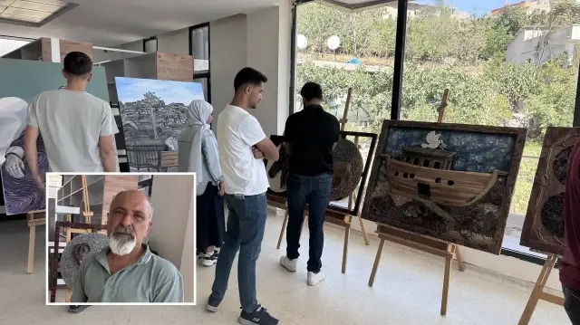 Doğa sevgisini tuvale aktarıyor.