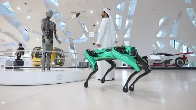 Chinese robot dogs with ai navigation dazzle at Dubai GITEX Global exhibition