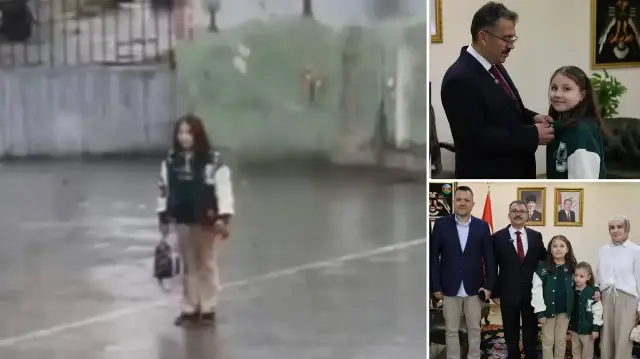 Zeynep Ece'nin yağmur altında beklediği anlar cep telefonlarıyla görüntülendi.