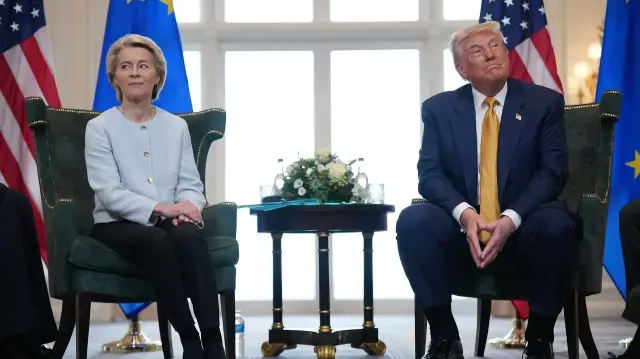 Председатель Европейской комиссии Урсула фон дер Ляйен и президент США Дональд Трамп