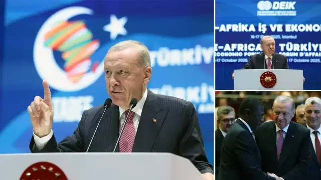 Cumhurbaşkanı Recep Tayyip Erdoğan, Ticaret Bakanlığı'nın ev sahipliğinde, Afrika Birliği koordinasyonunda ve DEİK organizasyonuyla İstanbul Kongre Merkezi’nde düzenlenen Türkiye-Afrika İş ve Ekonomi Forumu'na katılarak konuşma yaptı.