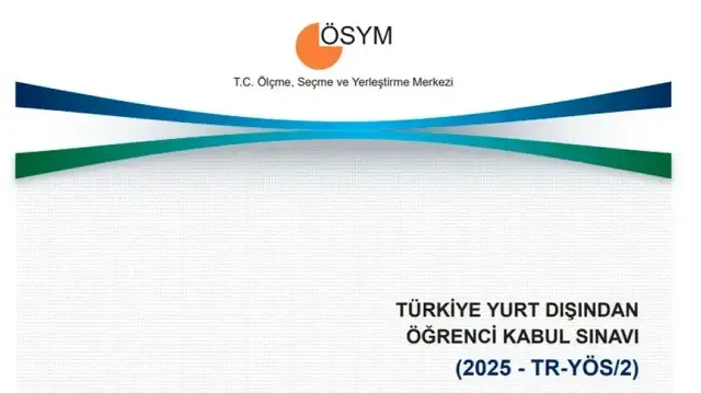 Türkiye Yurt Dışından Öğrenci Kabul Sınavı (TR-YÖS/2) Temel Soru Kitapçığı ile Cevap Anahtarı