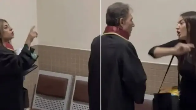 Adliye koridorlarında da iki tarafın avukatları arasında sesler yükseldi.