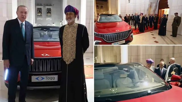 İki lider daha sonra Togg T10F'in önünde birlikte fotoğraf çektirdi.