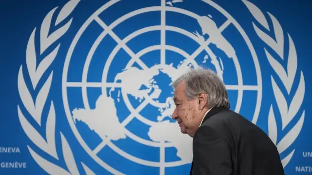 Le secrétaire général des Nations unies, Antonio Guterres, à Genève, le 22 octobre 2025.