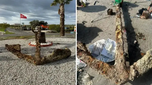 Ağlara takılan yaklaşık 3 ton ağırlığındaki çapanın 150-200 yıllık olduğu değerlendiriliyor.