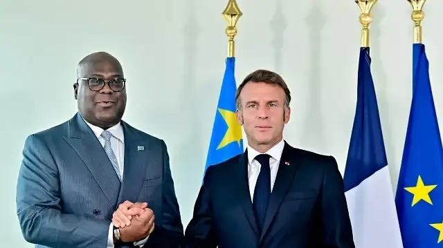 Le Président congolais Felix Tshisekedi et son homologue français Emmanuel Macron.