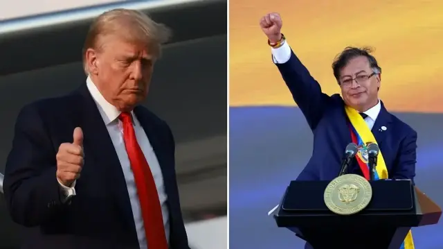 Kolombiya Cumhurbaşkanı Gustavo Petro ve ABD Başkanı Donald Trump