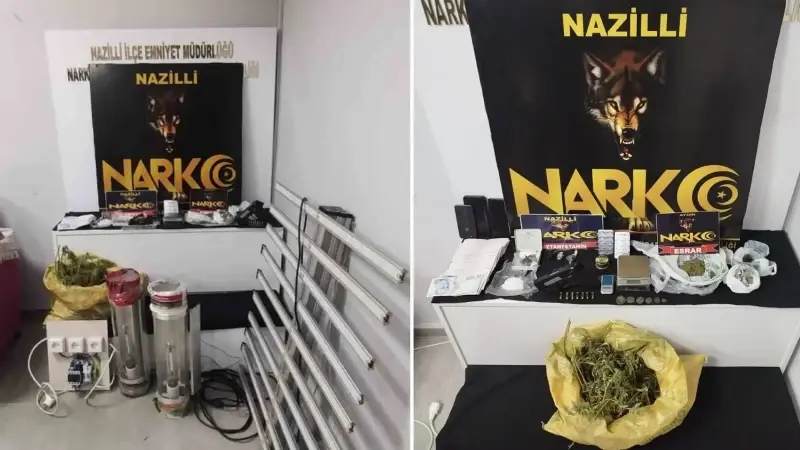 Nazilli’de eş zamanlı uyuşturucu operasyonu