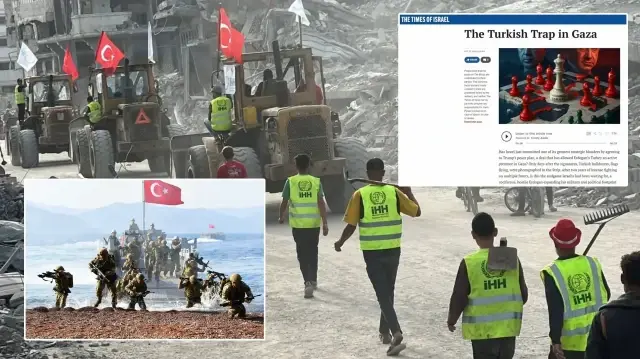 Gazze'de Türk bayrakları