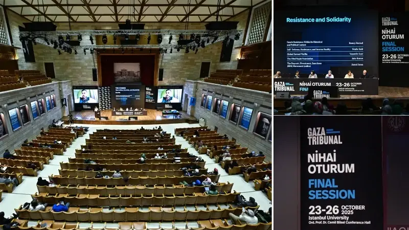 İsrail'in savaş suçları için kurulan "Gazze Mahkemesi"nin nihai oturumu.