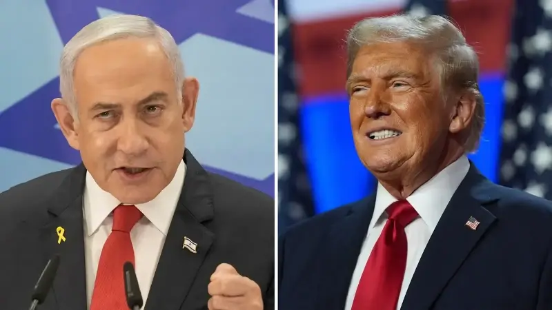 İşgalci İsrail'in Başbakanı Netanyahu, ABD Başkanı Donald Trump.