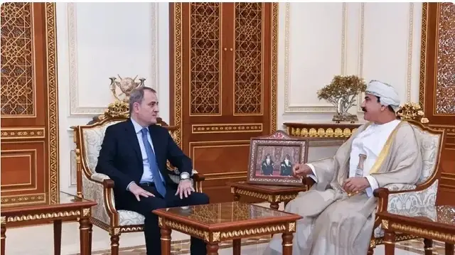 Джейхун Байрамов с Султаном бин Мухаммадом Аль-Нумани