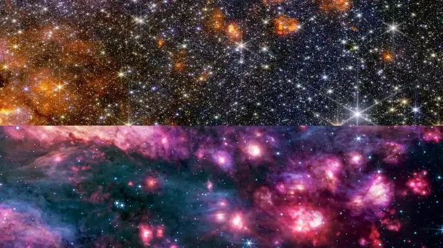Sagittarius B2, près du trou noir central de la galaxie, dévoile ses secrets grâce à l’infrarouge.