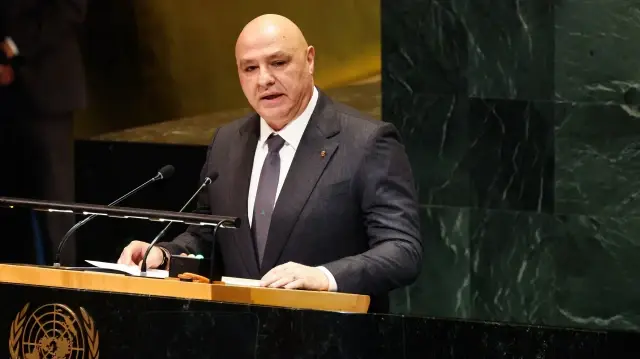 Le président libanais Joseph Aoun s'adresse à l'Assemblée générale des Nations unies au siège de l'ONU à New York, le 23 septembre 2025.