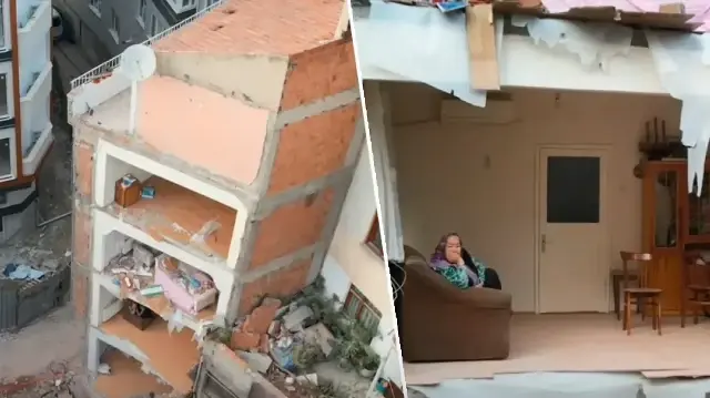 Yıkımda şaşırtan manzara: Zeytinburnu'nda bir binadaki yıkım nedeniyle bitişikteki apartmanda hasar oluştu