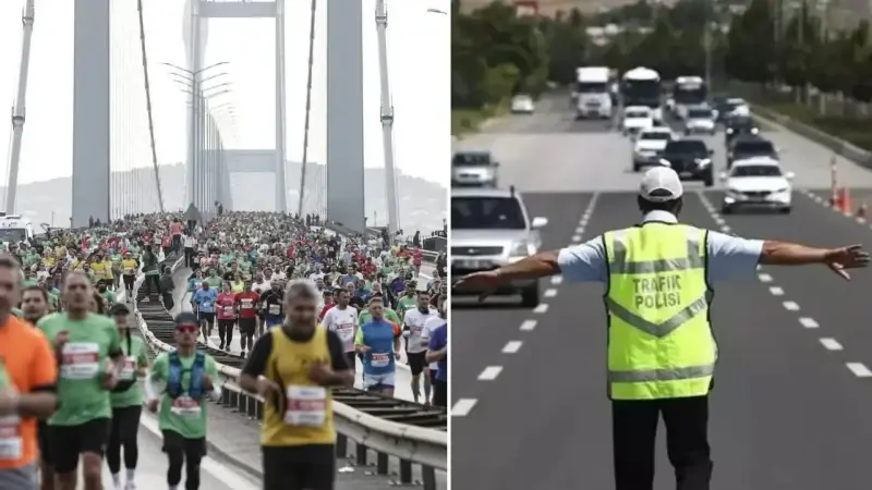 "İstanbul Maratonu" dolayısıyla pazar günü bazı yollar trafiğe kapatılacak