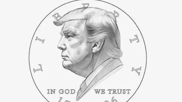 Монета с изображением Дональда Трампа