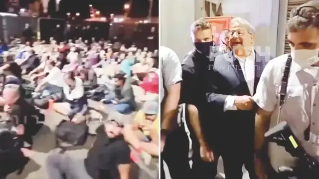 Ben-Gvir'in “Teröristler” diye bağırdığı aktivistler, “Özgür Filistin” sloganıyla karşılık verdi.