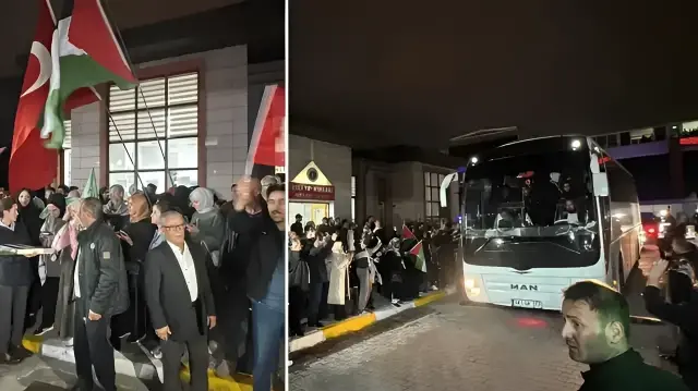 Активисты «Глобальной флотилии Сумуд» были доставлены автобусами в Главное управление Института судебной медицины в районе Бахчелиэвлер для прохождения медицинского осмотра и дачи показаний.