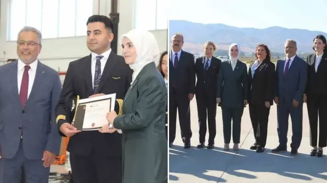 Aile ve Sosyal Hizmetler Bakanı Mahinur Özdemir Göktaş, Türk Hava Yolları (THY) Uçuş Akademisi’nin mezuniyet töreni için Aydın’a geldi