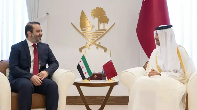 الدوحة.. وزير خارجية قطر يبحث مع الشيباني التطورات بسوريا