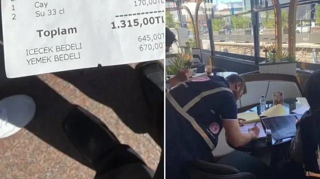 Masalarda bulunan menü fiyat listesindeki değişim tarihinin bulunmaması nedeniyle de firma hakkında işlem başlatıldı