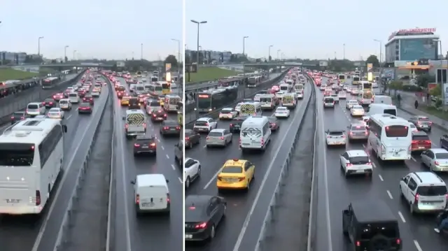 İBB trafik haritasına göre saat 08.00 itibarıyla trafik yoğunluğu yüzde 74 olarak ölçüldü. 