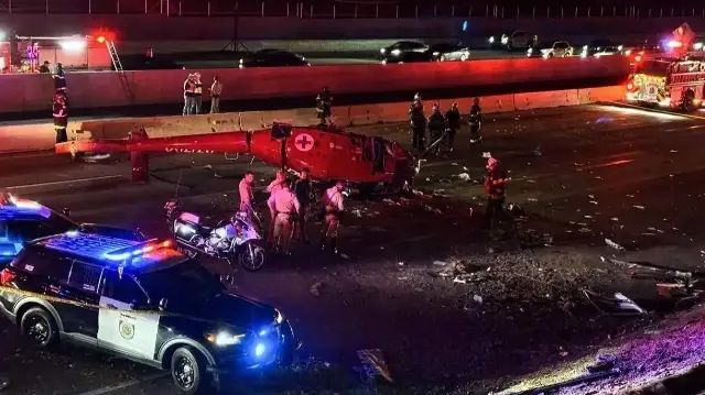 Helicopter Crash on Sacramento Freeway Leaves Multiple Critically Injured