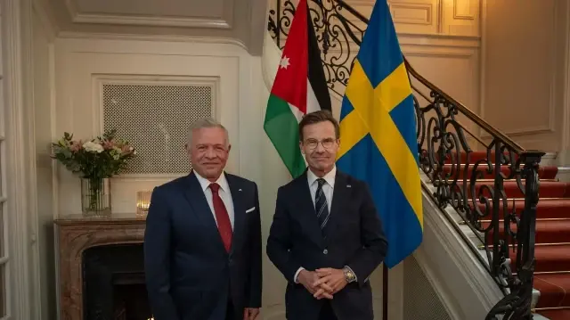 عاهل الأردن: تطابق وجهات النظر مع السويد على ضرورة قيام دولة فلسطين