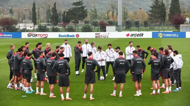 A Milli Takım'ın bugünkü antrenmanından kare.