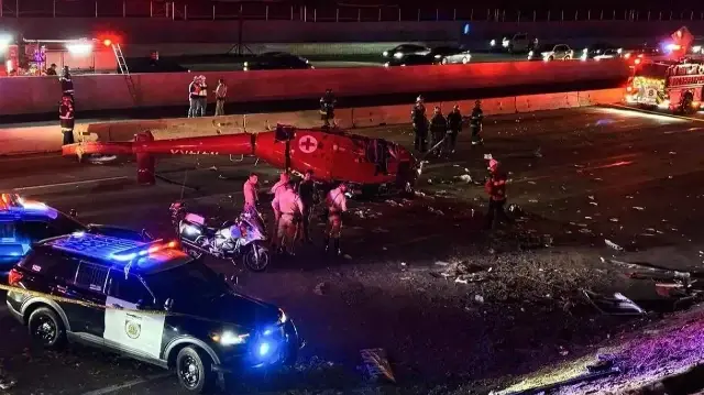 В Калифорнии разбился медицинский вертолёт.