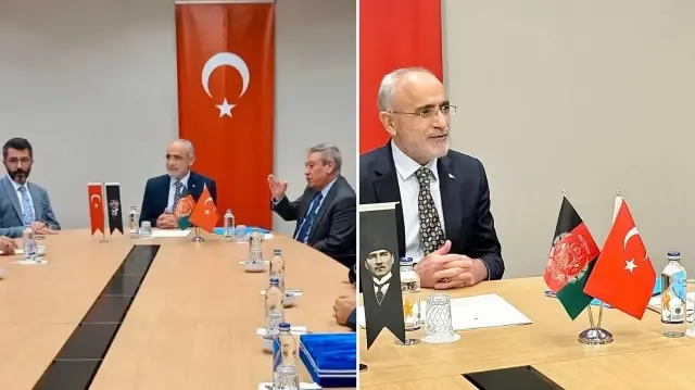 Görüşme, Topçu'nun Cumhurbaşkanlığı Külliyesi’ndeki ofisinde gerçekleşti.