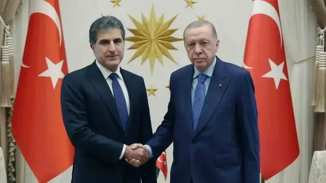 Cumhurbaşkanı Erdoğan IKBY Başkanı Barzani'yi kabul etti