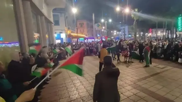المغرب.. وقفة احتفالا باتفاق وقف إطلاق النار بغزة