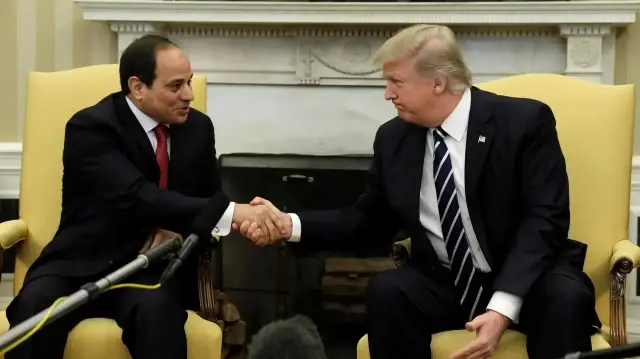 Mısır Cumhurbaşkanı Abdulfettah es-Sisi ile ABD Başkanı Donald Trump