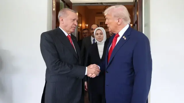 Cumhurbaşkanı Erdoğan ile Trump'ın geçtiğimiz ay ABD'de yaptığı görüşmeden (Foto: AFP)