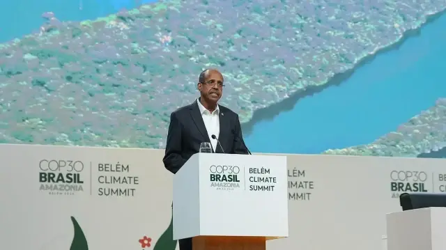 Le Président de la Comission Africaine, Mahmou Ali Youssouf, au Sommet du COP30, au Brésil, le 7 novembre 2025.