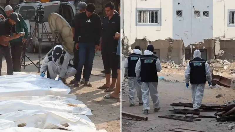 35 Filistinlinin cenazesi, kimlik tespiti için Şifa Hastanesi’ne sevk edildi