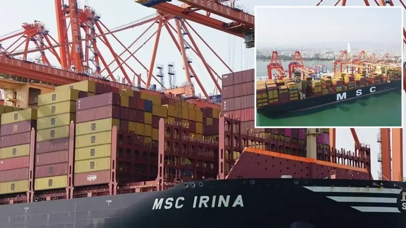 Dünyanın en büyük konteyner gemisi MSC IRINA Mersin Limanı’na geldi